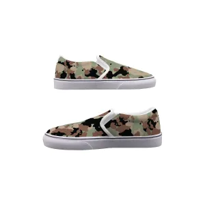 So#7 Men's Slip On Sneakers, green camouflage