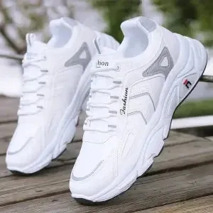 2023 Autumn New Men's Leather Sneakers Fashionable and Comfortable Casual Men's Shoes Outdoor Non-slip Running Shoes