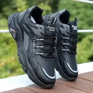 2023 Autumn New Men's Leather Sneakers Fashionable and Comfortable Casual Men's Shoes Outdoor Non-slip Running Shoes