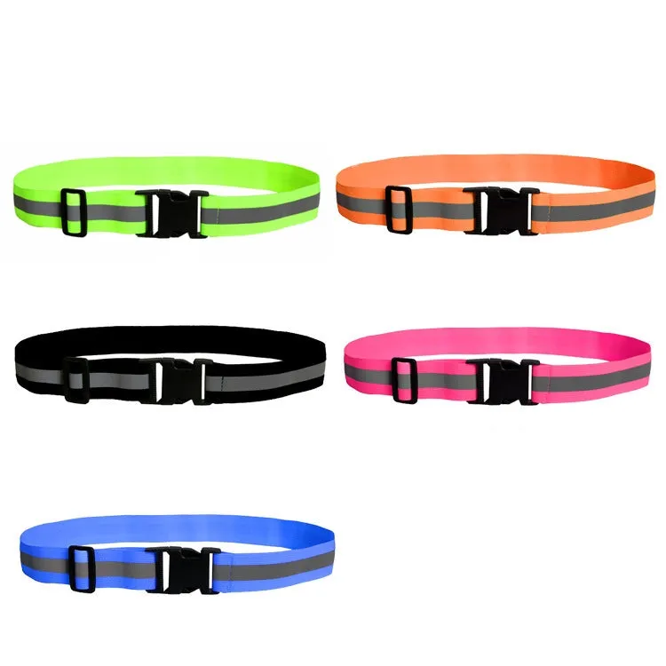 3 PCS Outdoor Adjustable Night Running And Cycling Reflective Waistband, Specification: 4cm Width(Orange Red)