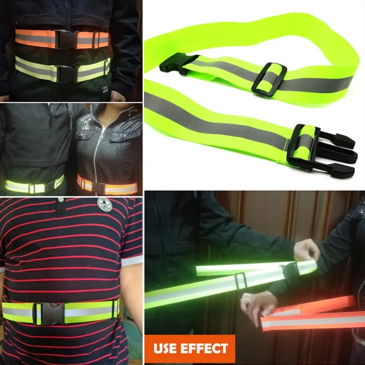 3 PCS Outdoor Adjustable Night Running And Cycling Reflective Waistband, Specification: 4cm Width(Orange Red)