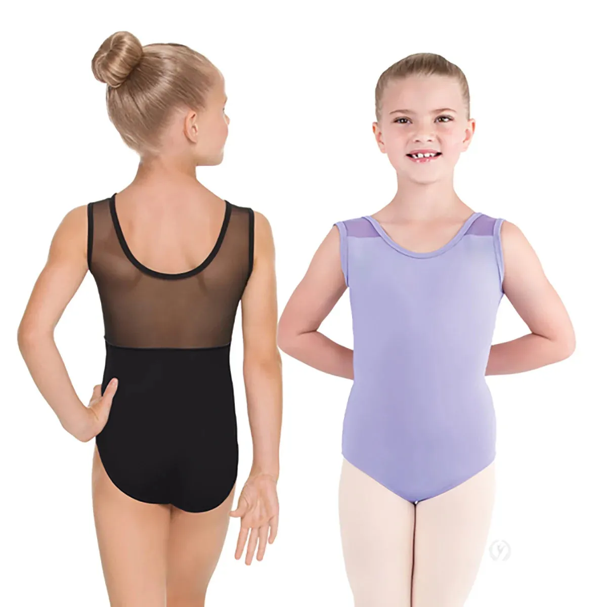 44586C Girls Silhouette Mesh Back Tank Leotard