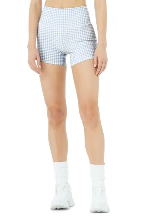 4" Vapor High-Waist Gingham Short - Blue Skies