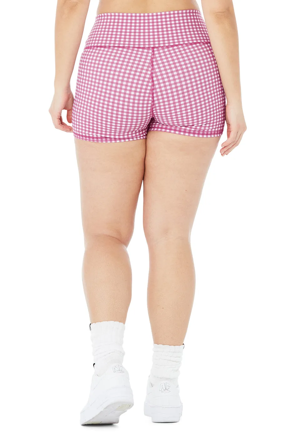 4" Vapor High-Waist Gingham Short - Raspberry Sorbet