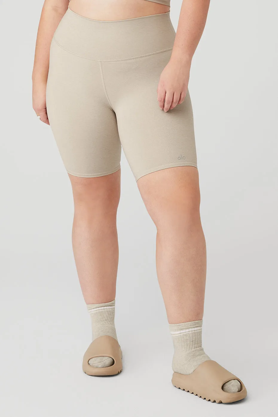 7" High-Waist Biker Short - Oatmeal Heather