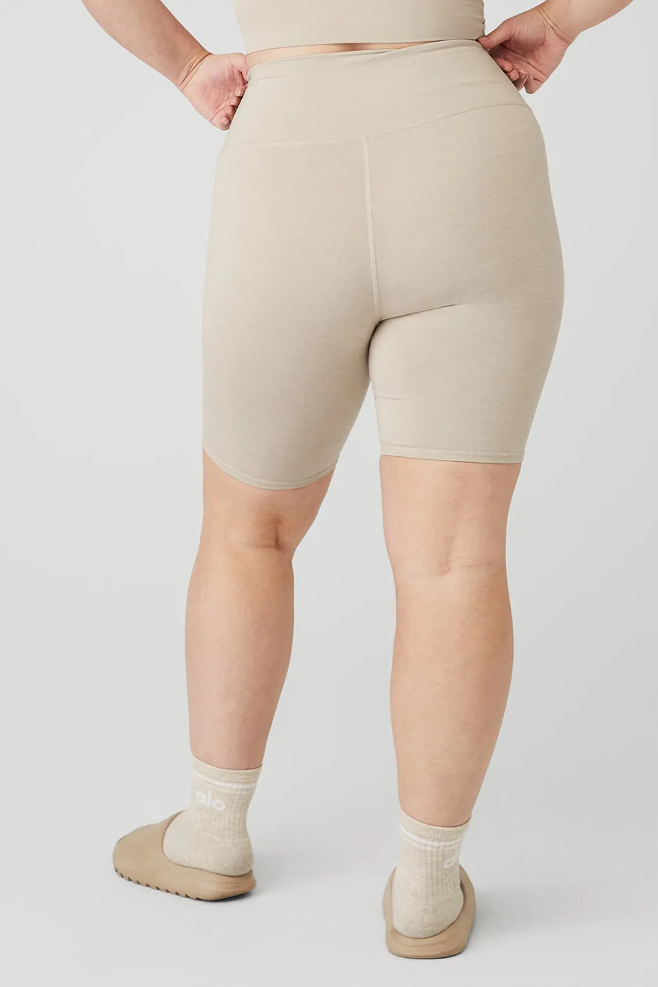 7" High-Waist Biker Short - Oatmeal Heather