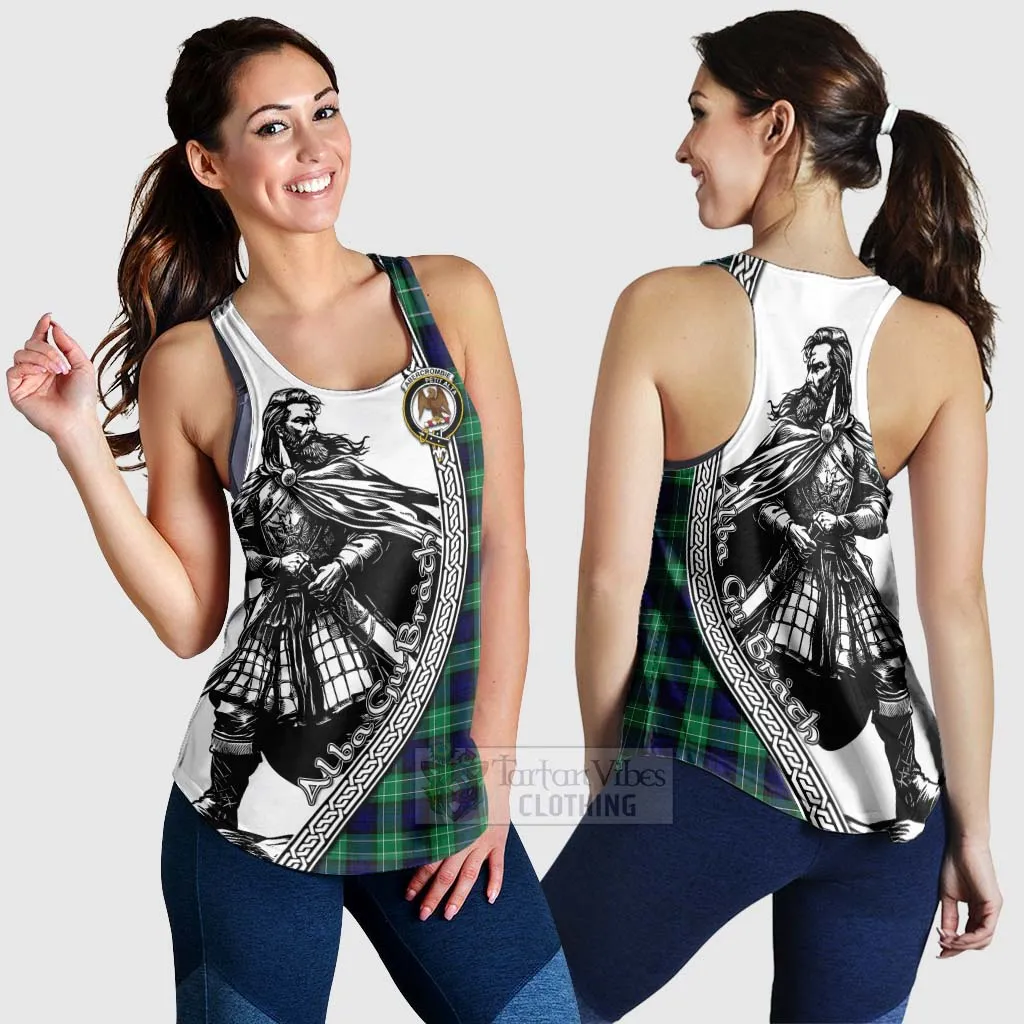 Abercrombie Tartan Clan Crest Women's Racerback Tanks with Highlander Warrior Celtic Style