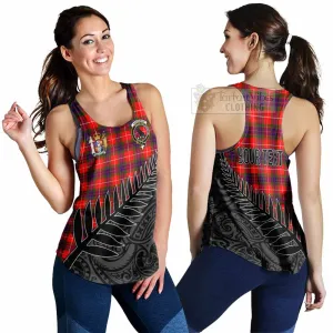 Abernethy Crest Tartan Women's Racerback Tanks with New Zealand Silver Fern Half Style