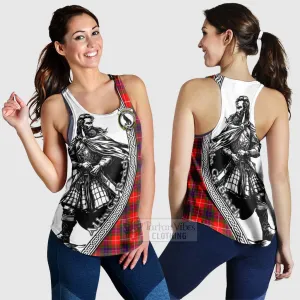 Abernethy Tartan Clan Crest Women's Racerback Tanks with Highlander Warrior Celtic Style