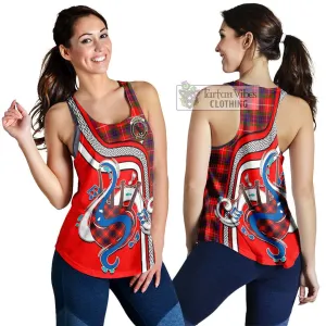 Abernethy Tartan Women's Racerback Tanks with Epic Bagpipe Style