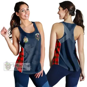 Adair Tartan Women's Racerback Tanks with Family Crest and Lion Rampant Vibes Sport Style