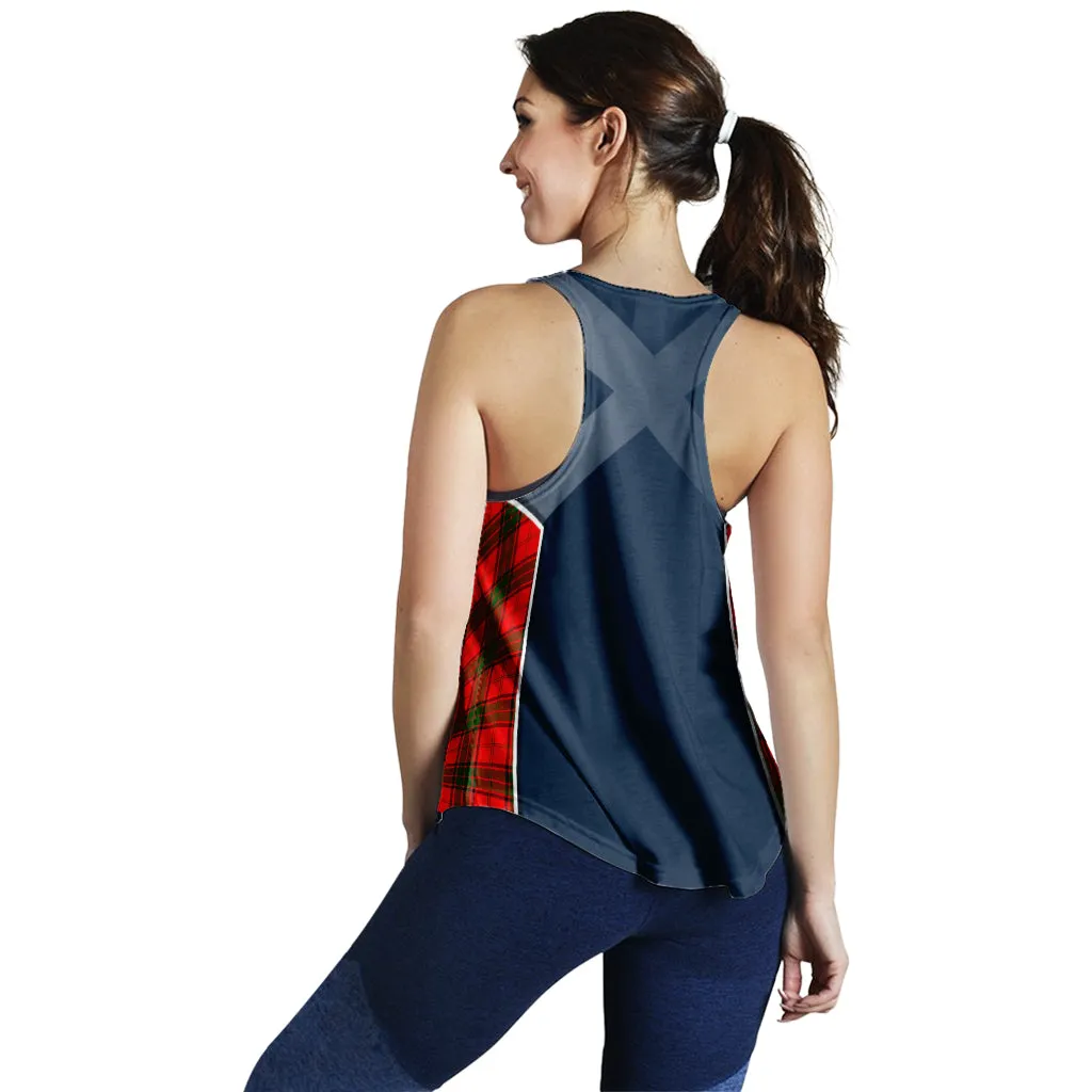 Adair Tartan Women's Racerback Tanks with Family Crest and Scottish Thistle Vibes Sport Style