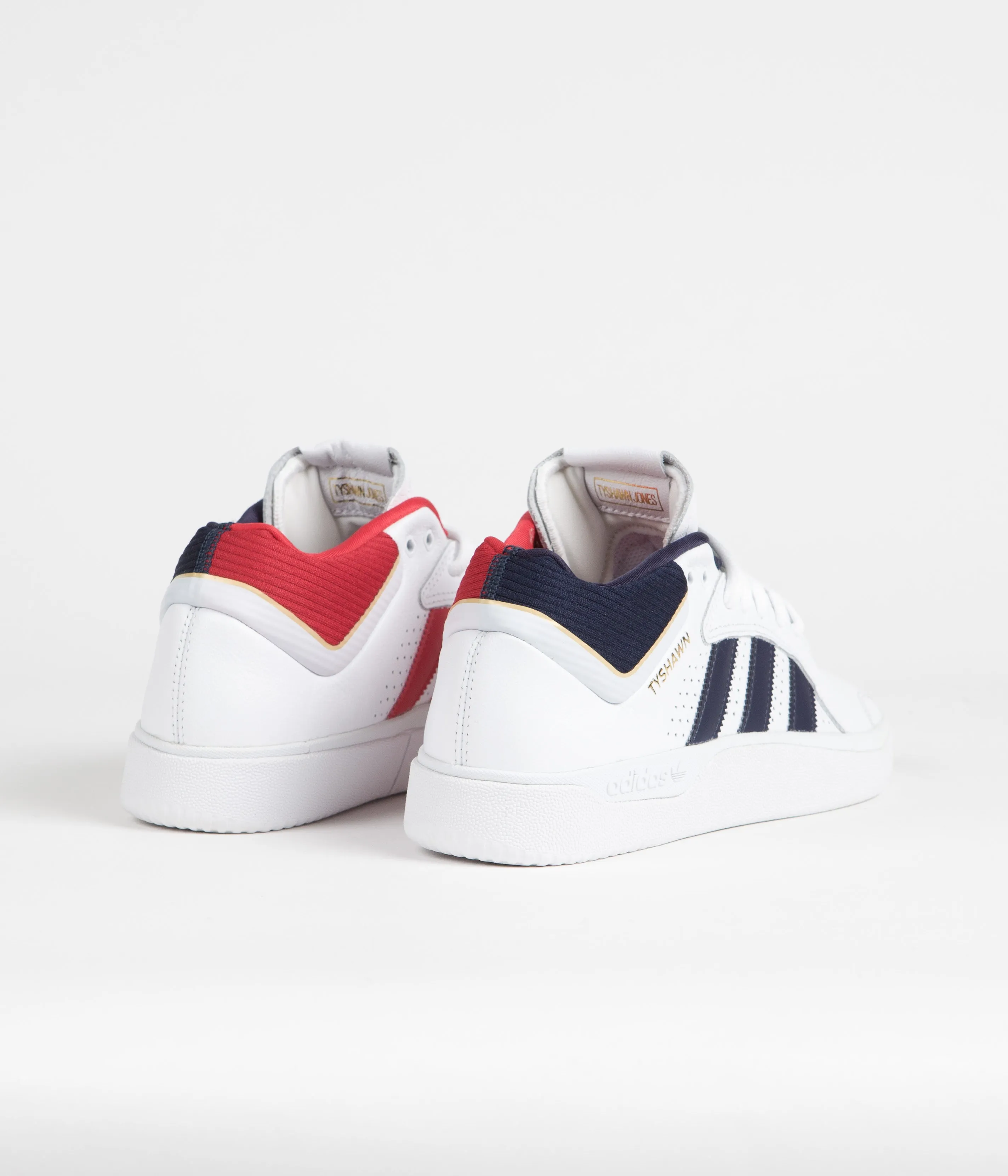 Adidas Tyshawn Shoes - FTWR White / Collegiate Navy / Gold Metallic