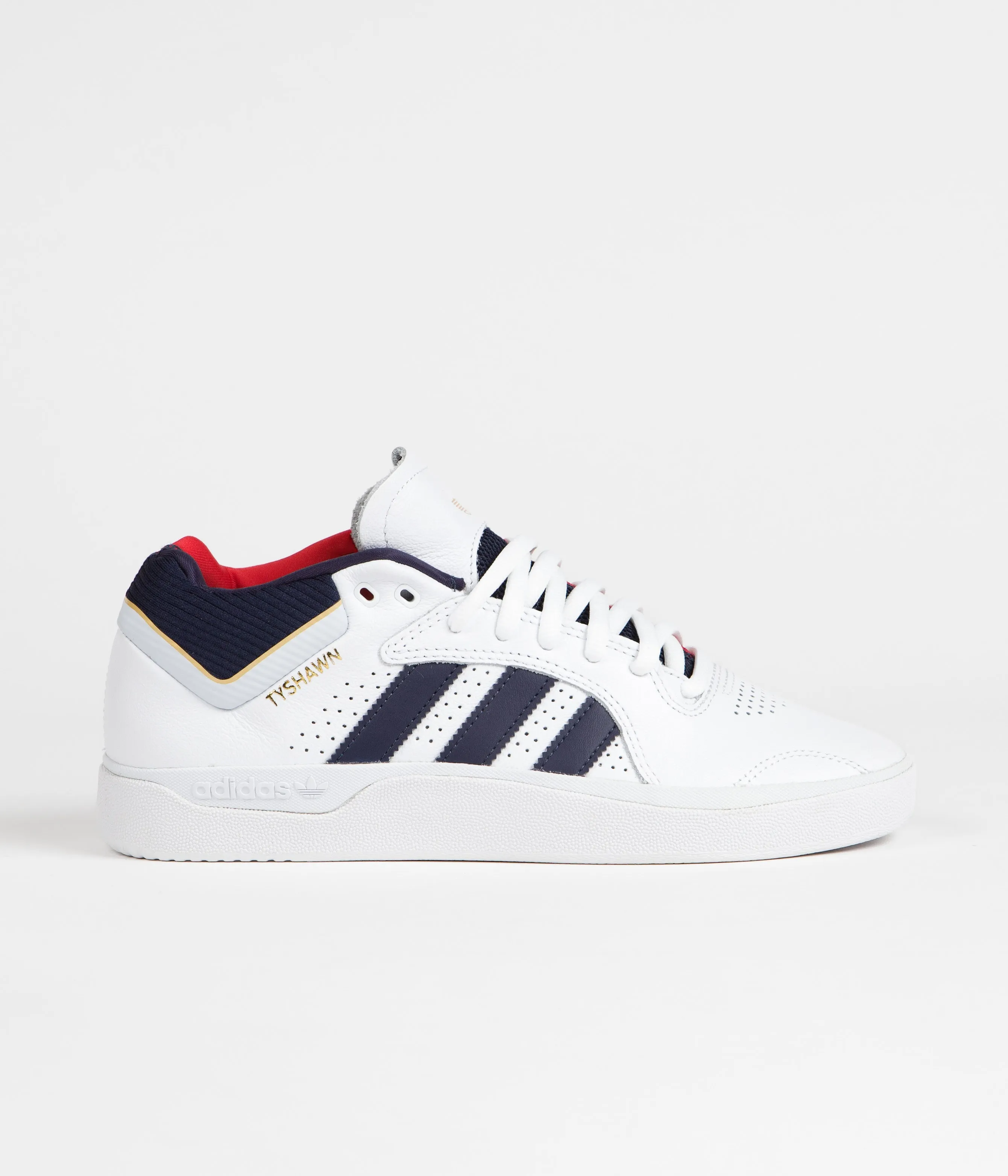 Adidas Tyshawn Shoes - FTWR White / Collegiate Navy / Gold Metallic