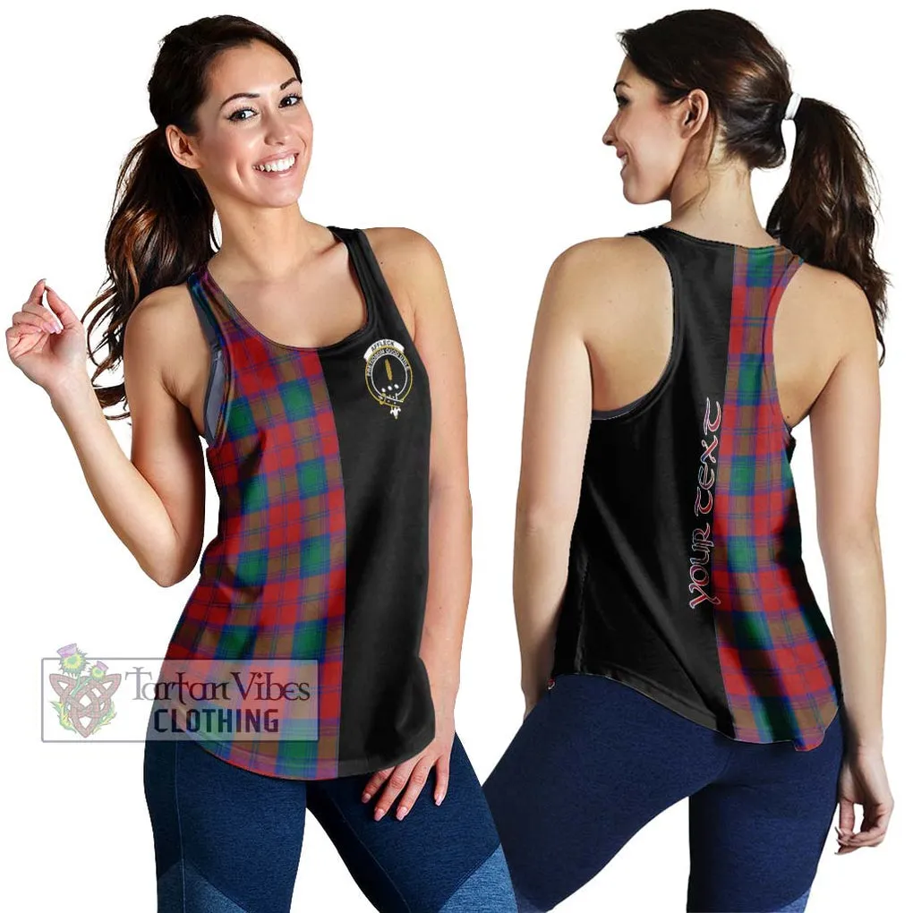 Affleck Tartan Women's Racerback Tanks with Family Crest and Half Of Me Style