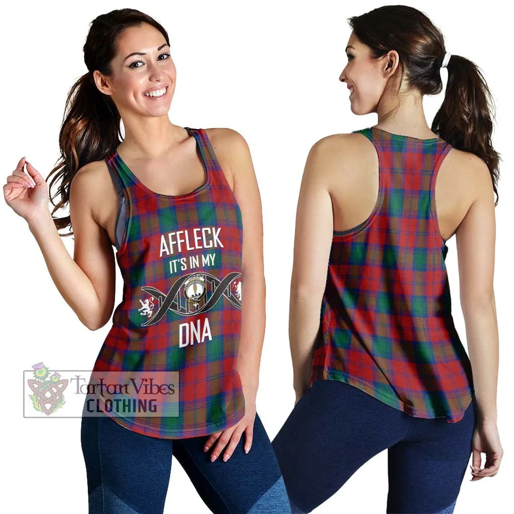 Affleck Tartan Women's Racerback Tanks with Family Crest DNA In Me Style