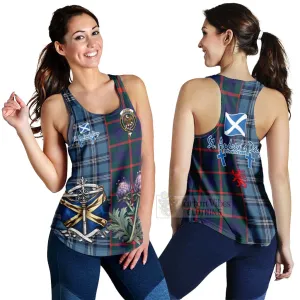 Agnew Tartan Women's Racerback Tanks Happy St. Andrew's Day Half Tartan Style