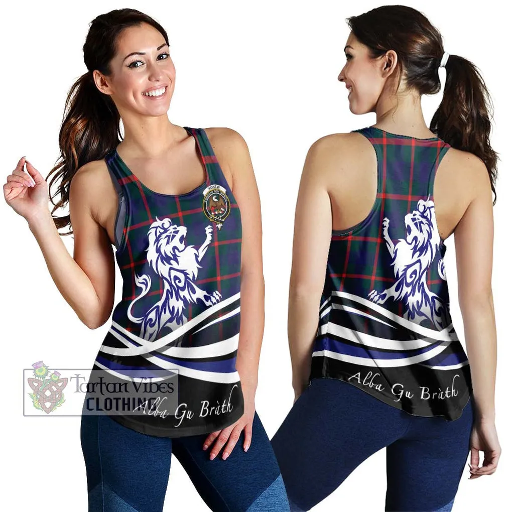 Agnew Tartan Women's Racerback Tanks with Alba Gu Brath Regal Lion Emblem