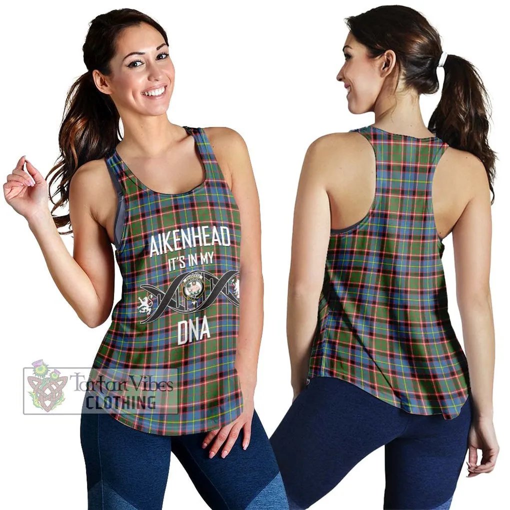 Aikenhead Tartan Women's Racerback Tanks with Family Crest DNA In Me Style