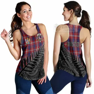 Ainslie Crest Tartan Women's Racerback Tanks with New Zealand Silver Fern Half Style