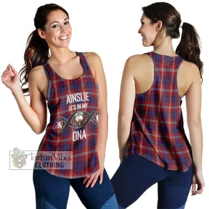 Ainslie Tartan Women's Racerback Tanks with Family Crest DNA In Me Style