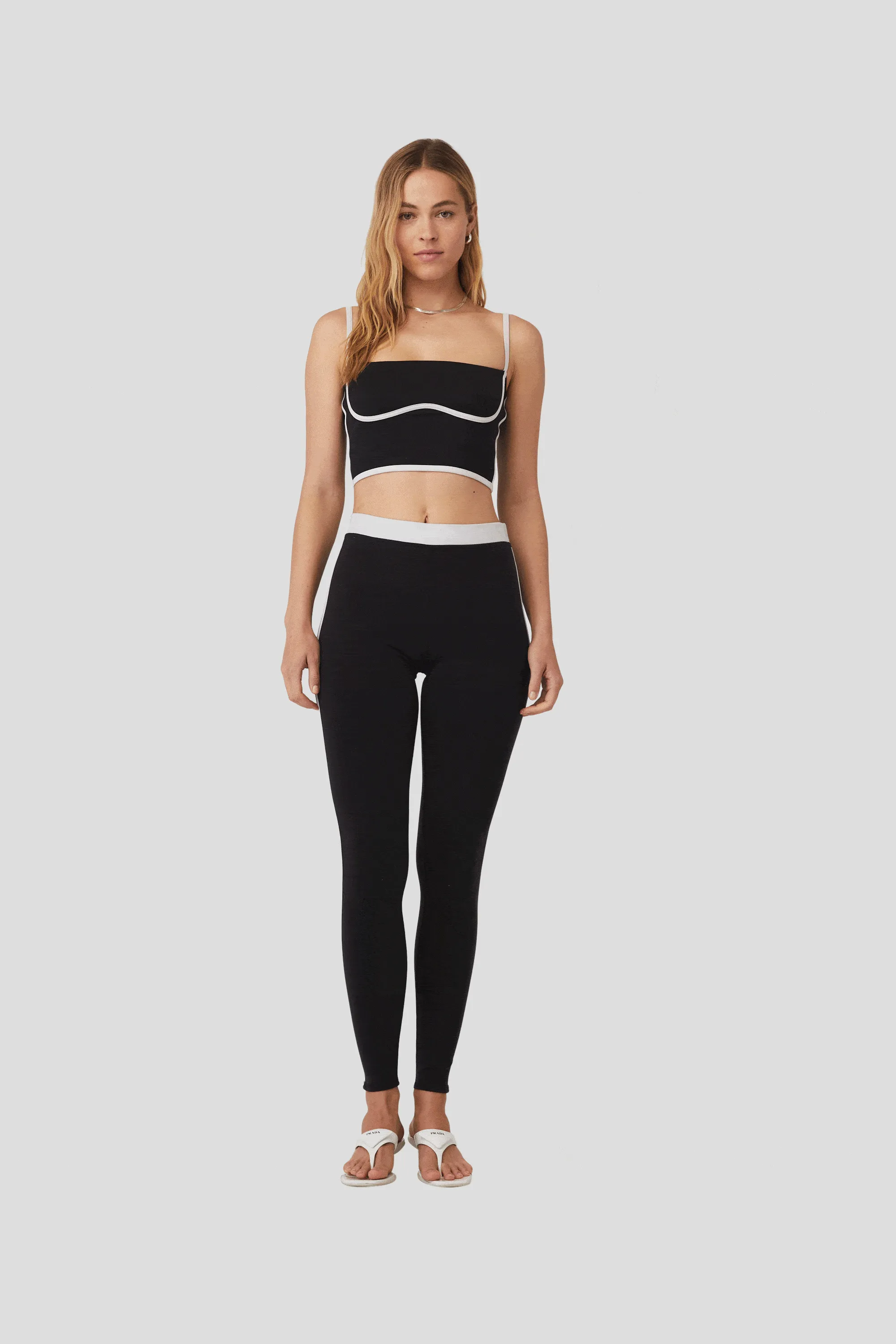 Airbrush High-Waist Stream Lined Legging - Black/White