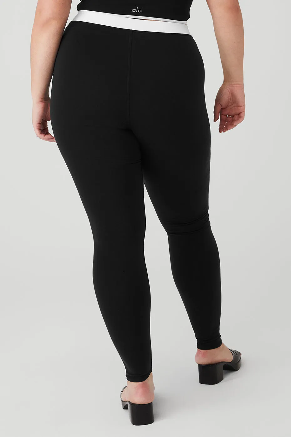 Airbrush High-Waist Stream Lined Legging - Black/White