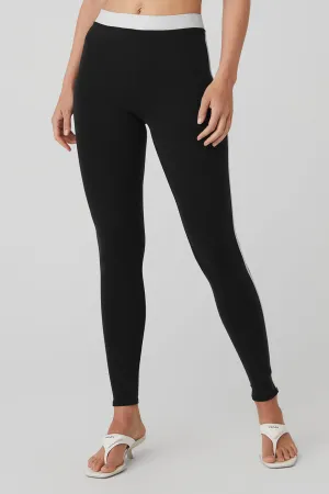 Airbrush High-Waist Stream Lined Legging - Black/White