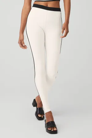 Airbrush High-Waist Stream Lined Legging - Ivory/Black