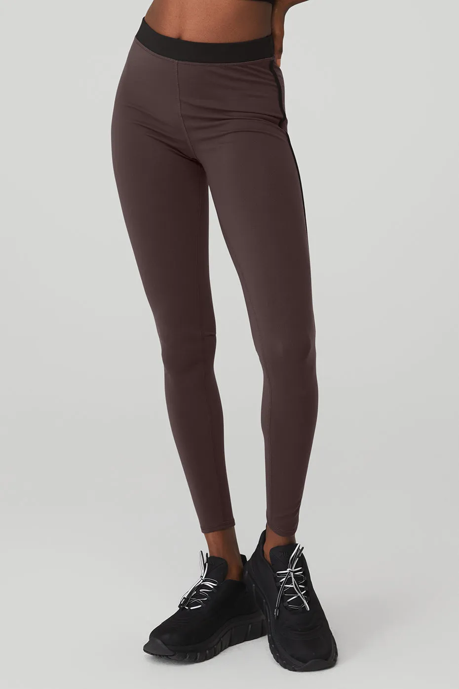 Airbrush High-Waist Stream Lined Legging - Raisin/Black