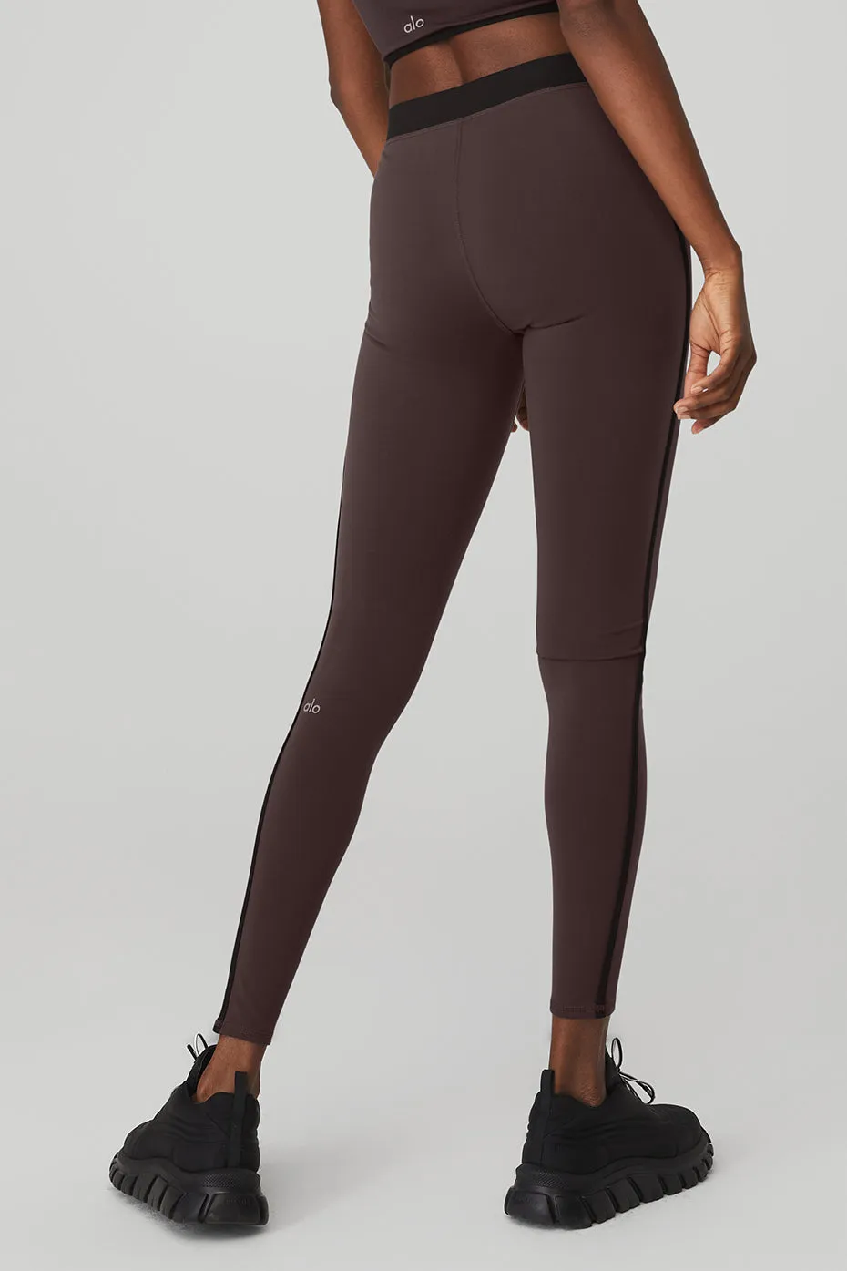 Airbrush High-Waist Stream Lined Legging - Raisin/Black