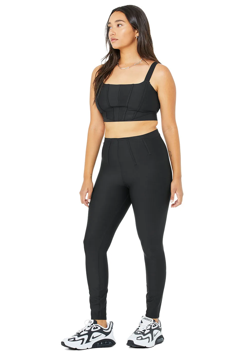 Airlift High-Waist 7/8 Corset Legging - Black