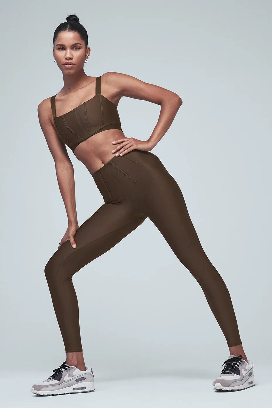 Airlift High-Waist 7/8 Corset Legging - Espresso