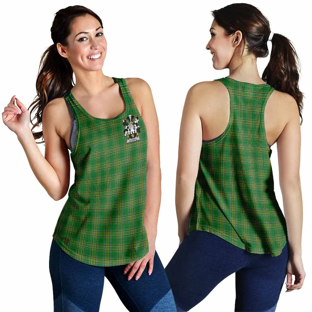 Aldwell Irish Clan Tartan Women's Racerback Tanks with Coat of Arms