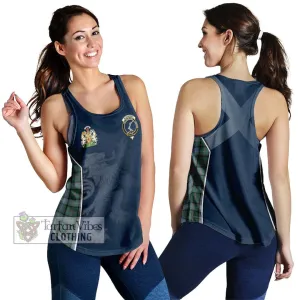 Alexander of Menstry Hunting Tartan Women's Racerback Tanks with Family Crest and Lion Rampant Vibes Sport Style