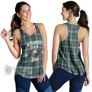 Alexander of Menstry Hunting Tartan Women's Racerback Tanks with Family Crest DNA In Me Style