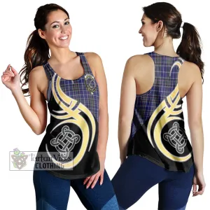 Alexander of Menstry Tartan Women's Racerback Tanks with Family Crest and Celtic Symbol Style