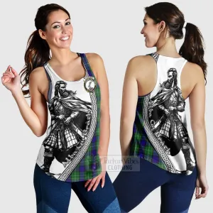 Alexander Tartan Clan Crest Women's Racerback Tanks with Highlander Warrior Celtic Style