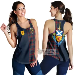 Allison Red Tartan Women's Racerback Tanks Alba with Scottish Lion Royal Arm Half Style