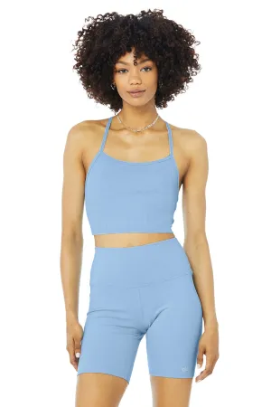 Alosoft Ribbed Crop Calm Tank - Blue Skies