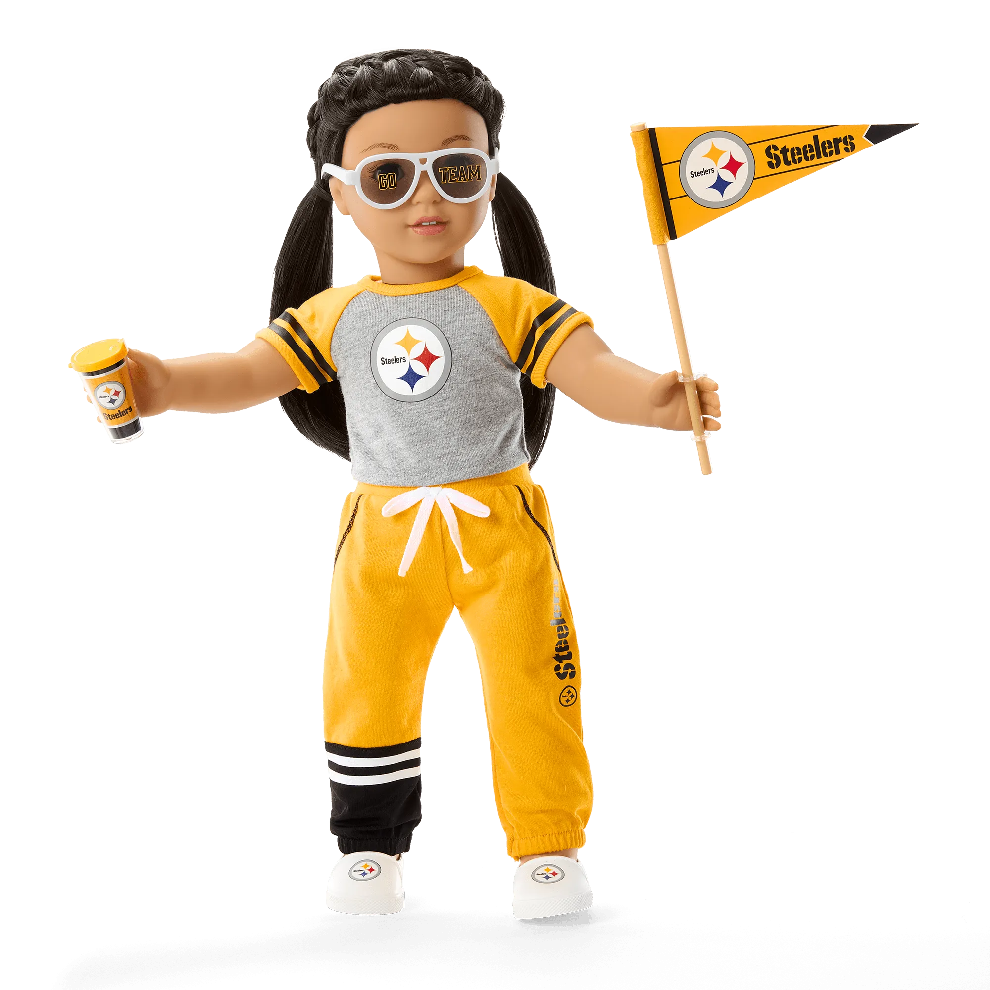 American Girl® x NFL Pittsburgh Steelers Fan Outfit & Accessories for 18-inch Dolls