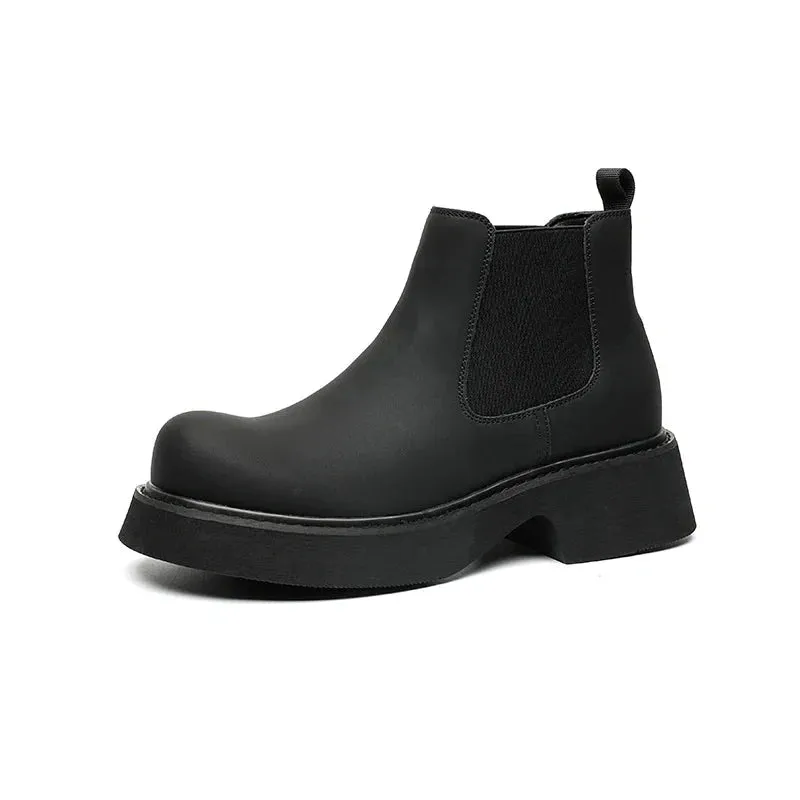 Amozae- Galhyeon Matte Black Chelsea Boots