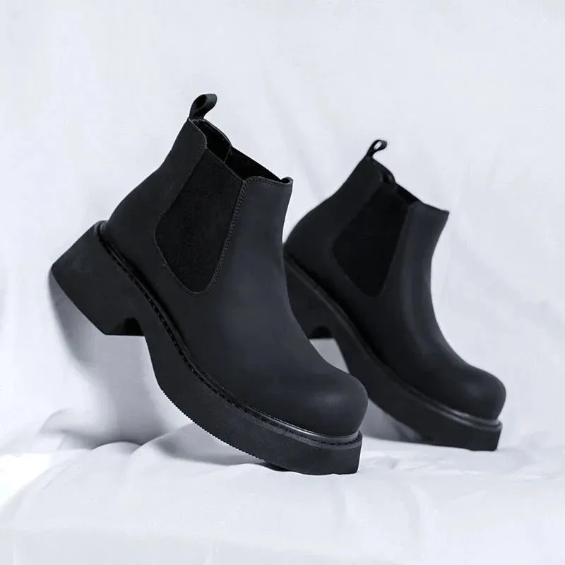 Amozae- Galhyeon Matte Black Chelsea Boots