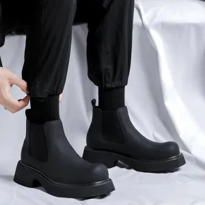 Amozae- Galhyeon Matte Black Chelsea Boots