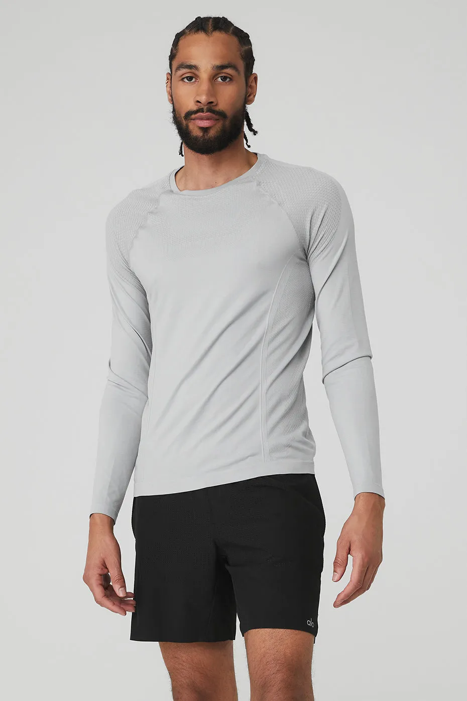 Amplify Seamless Long Sleeve - Athletic Heather Grey