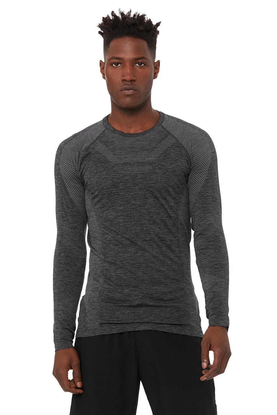 Amplify Seamless Long Sleeve - Black Heather