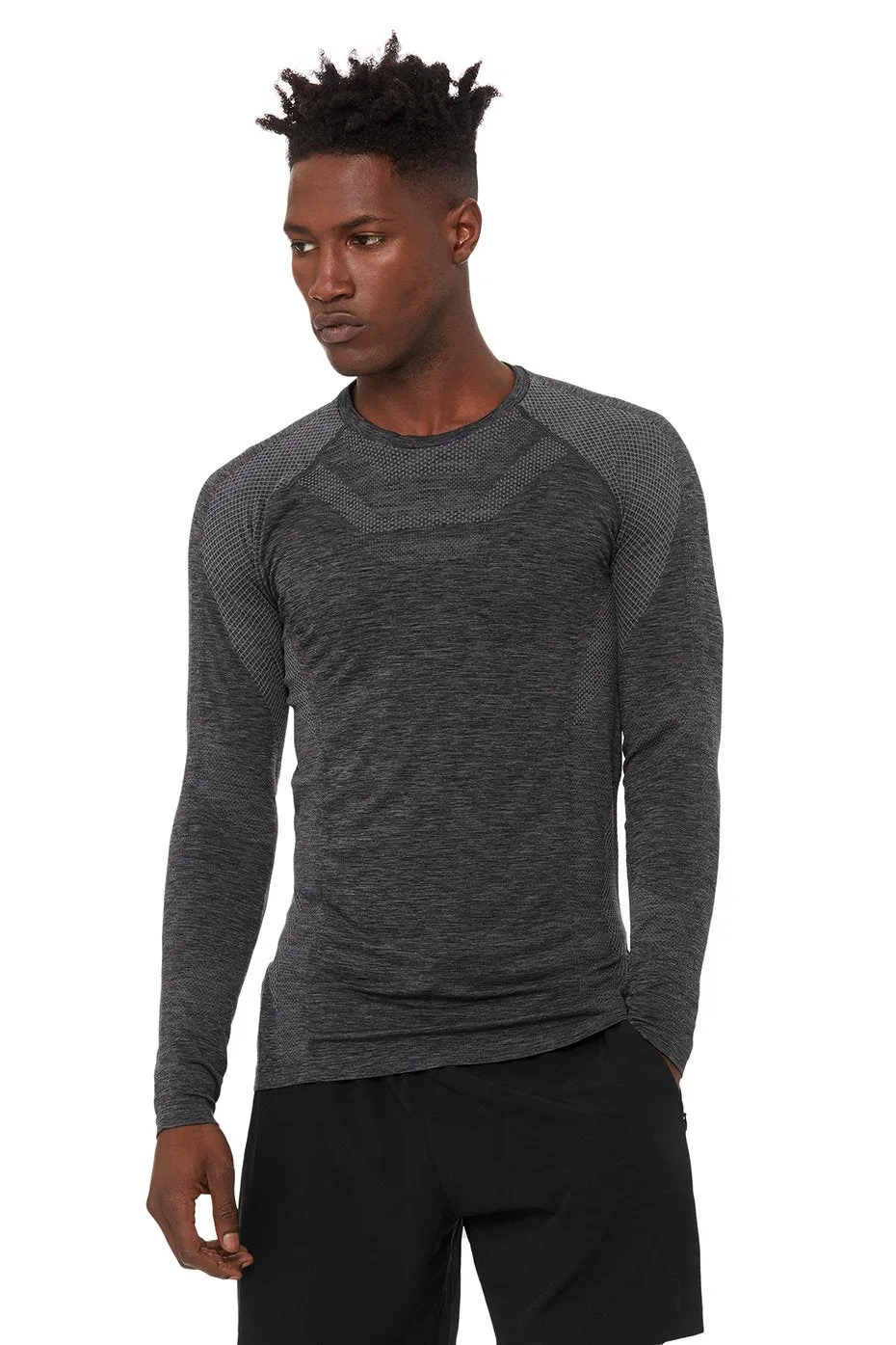 Amplify Seamless Long Sleeve - Black Heather