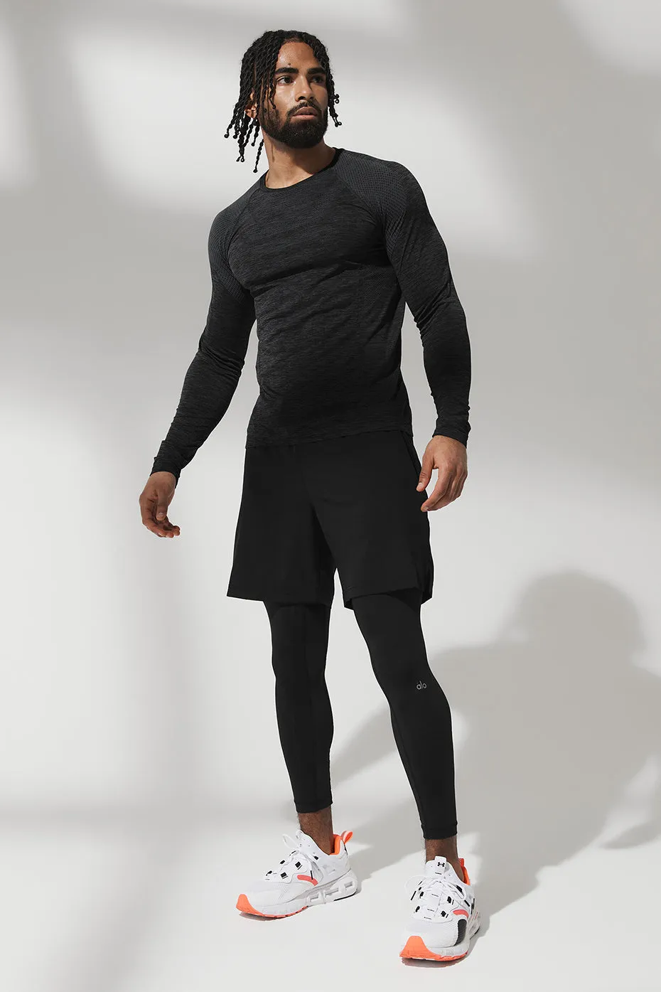 Amplify Seamless Long Sleeve - Black Heather