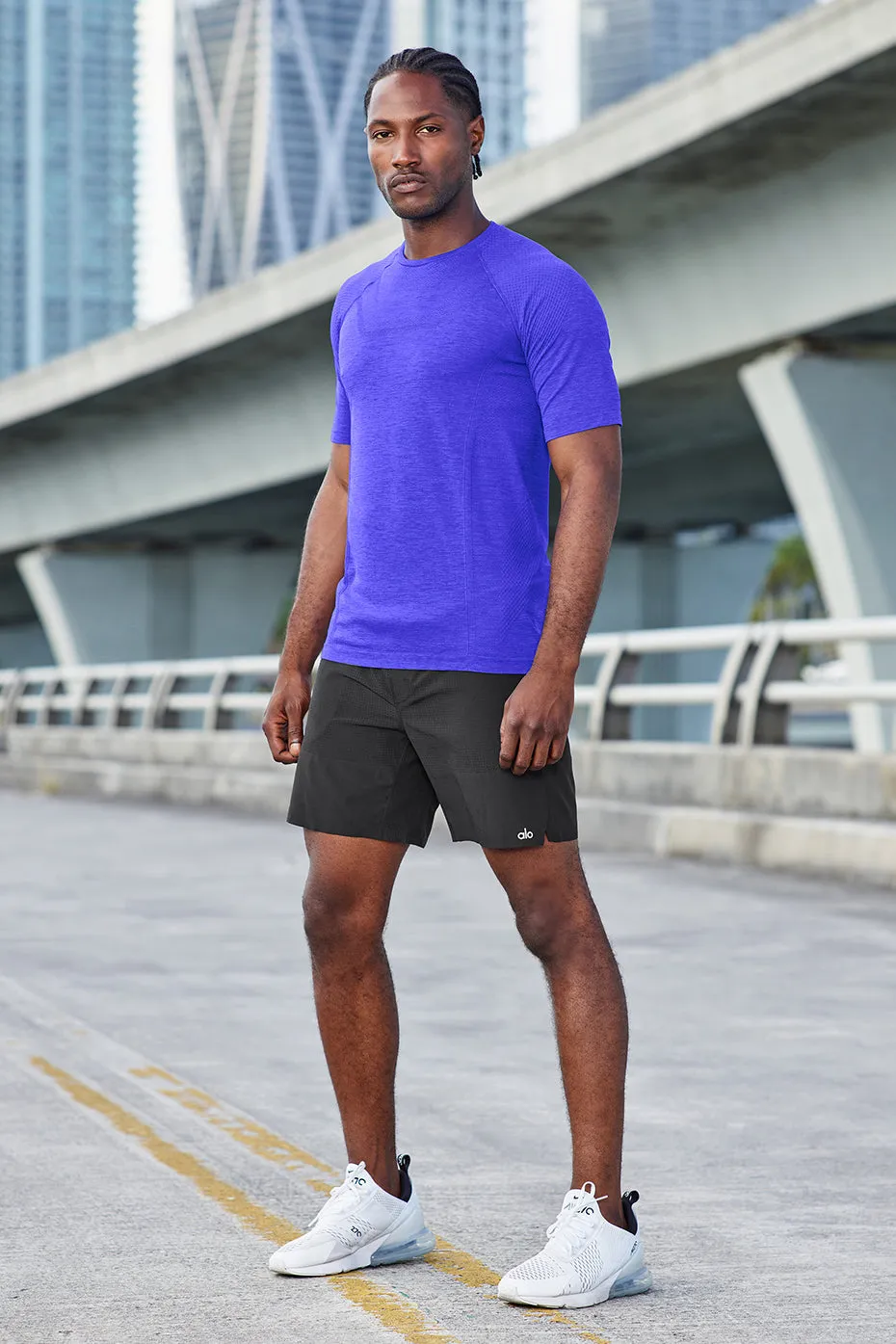 Amplify Seamless Short Sleeve Tee - Alo Blue