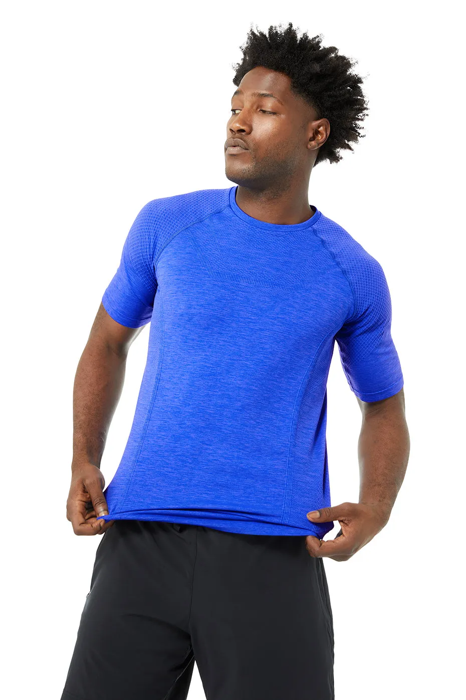 Amplify Seamless Short Sleeve Tee - Alo Blue